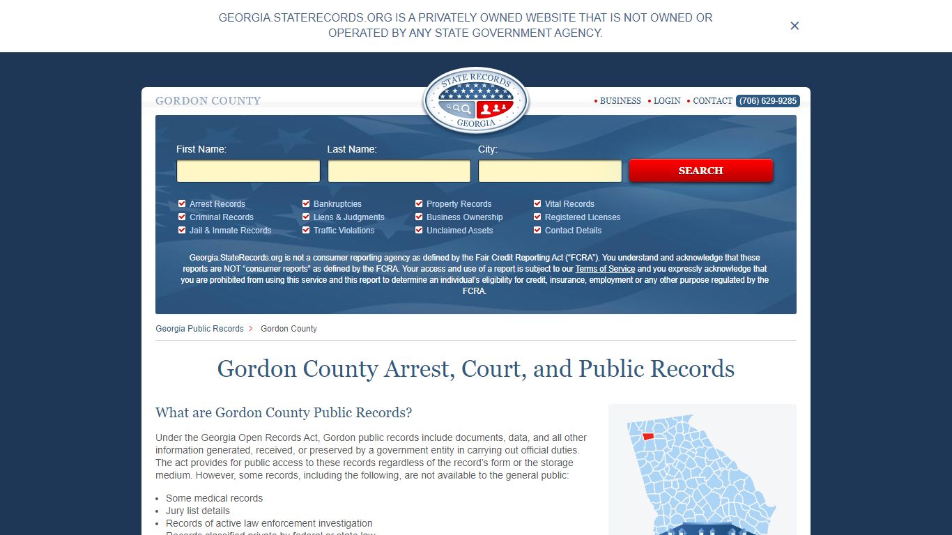 Gordon County Arrest, Court, and Public Records