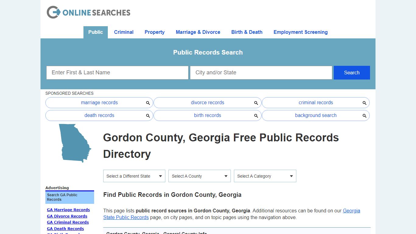 Gordon County, Georgia Public Records Directory