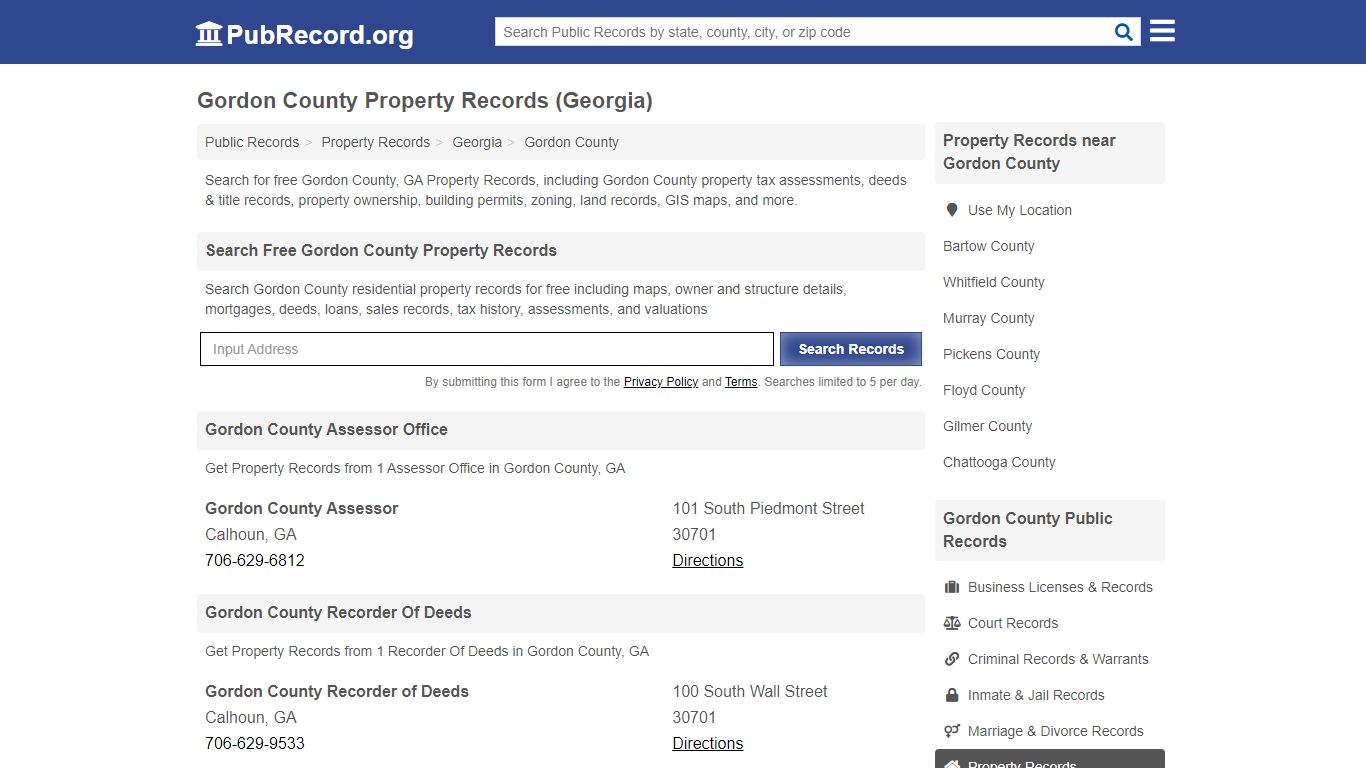 Gordon County Property Records (Georgia) - Public Record