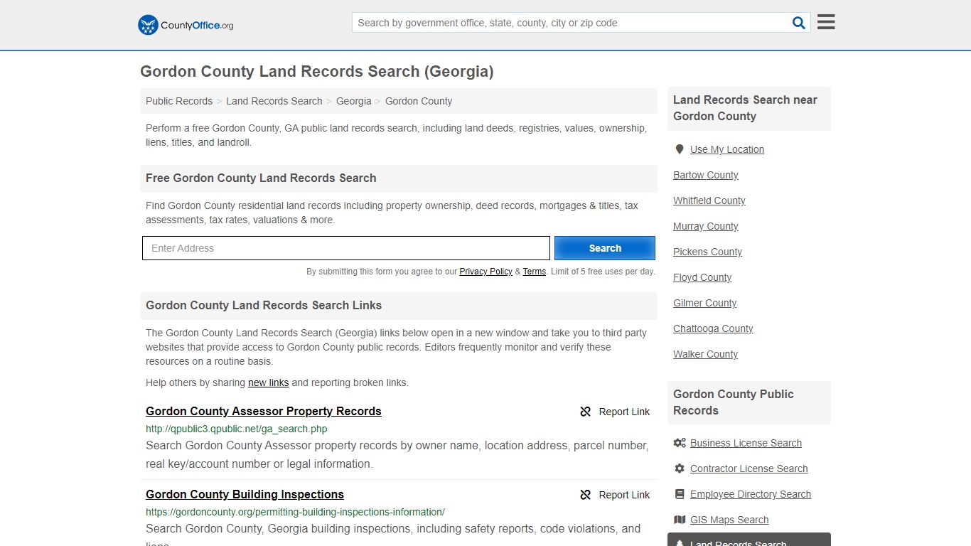 Land Records Search - Gordon County, GA (Deeds, GIS Maps ...